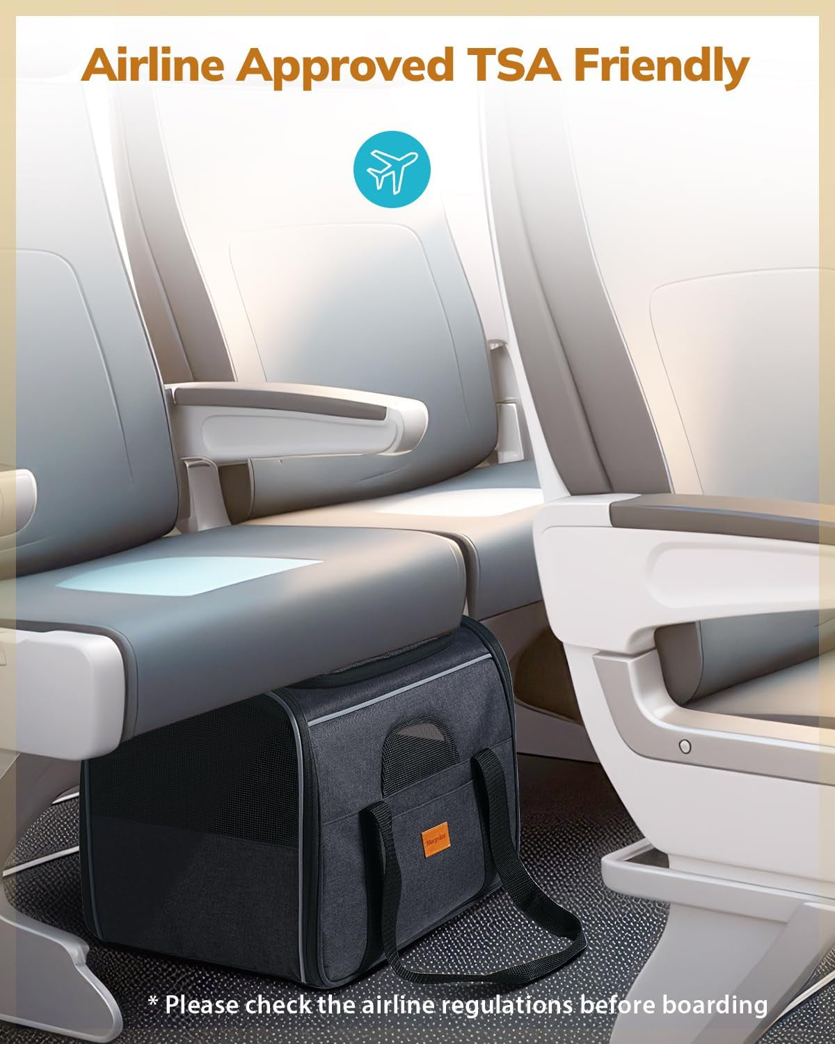 Cat Carrier - Cat Carrier Soft for Medium or Large Cats up to 20Lbs, with Dual-Sided Cushion, Secure Buckle and Foldable Bowl, Dog Carriers for Small Dogs - Pet Carrier (Dark Gray)